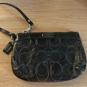 Coach Black Signature Wristlet